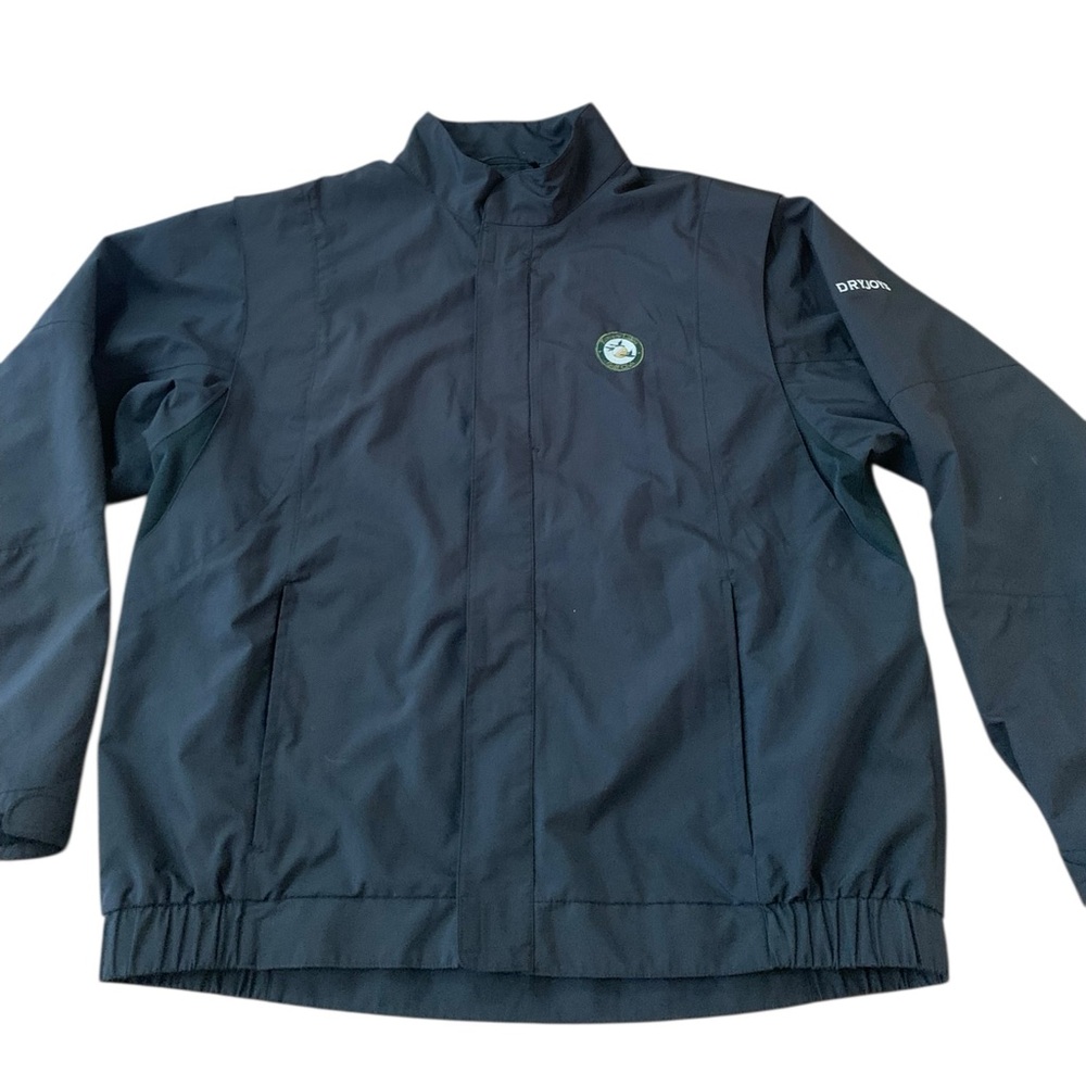FootJoy Kemper Lakes Embroidered Black Windbreaker Lightweight Full-Zip Jacket